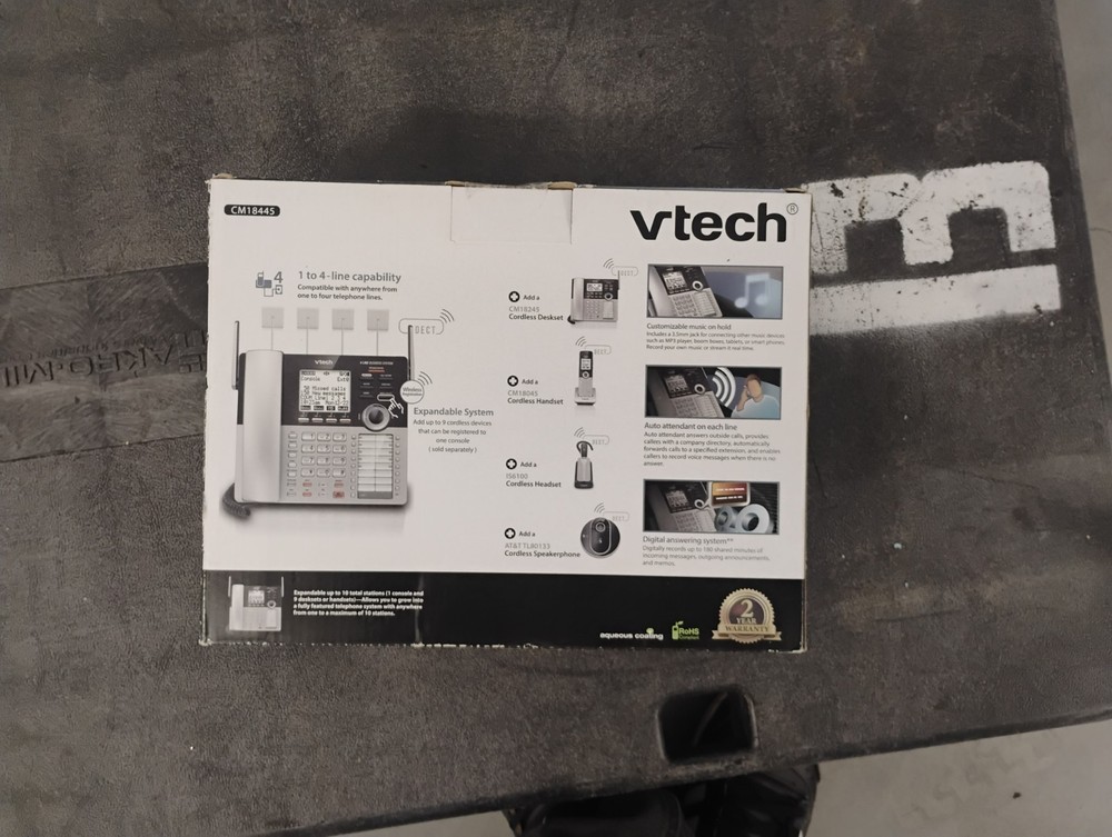 NEW VTECH CM18445 4-Line Expandable Business Phone with Answering System