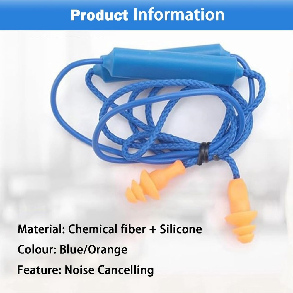 Durable 2-Set Blue Bluetooth Earplugs for Hearing Protection Noisy Environment