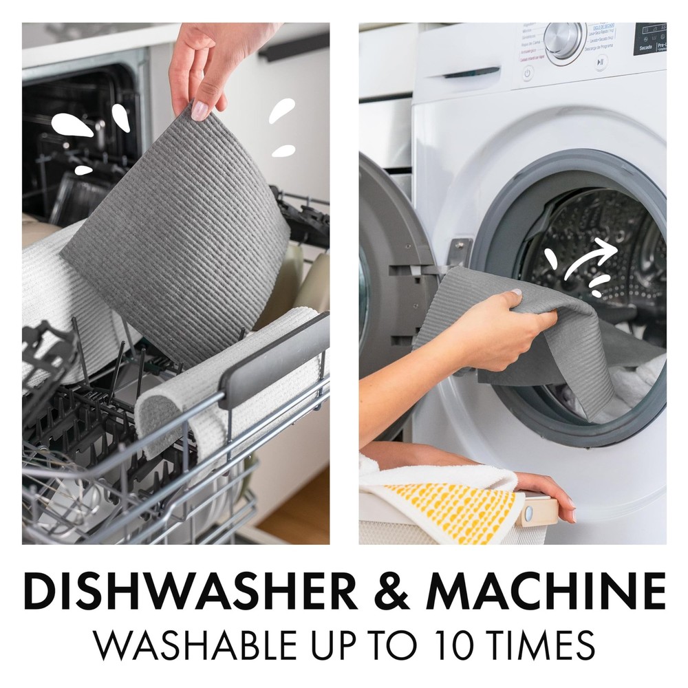 10 Pack Swedish Dishcloths for Kitchen - 100% Biodegradable & Compostable Reu...