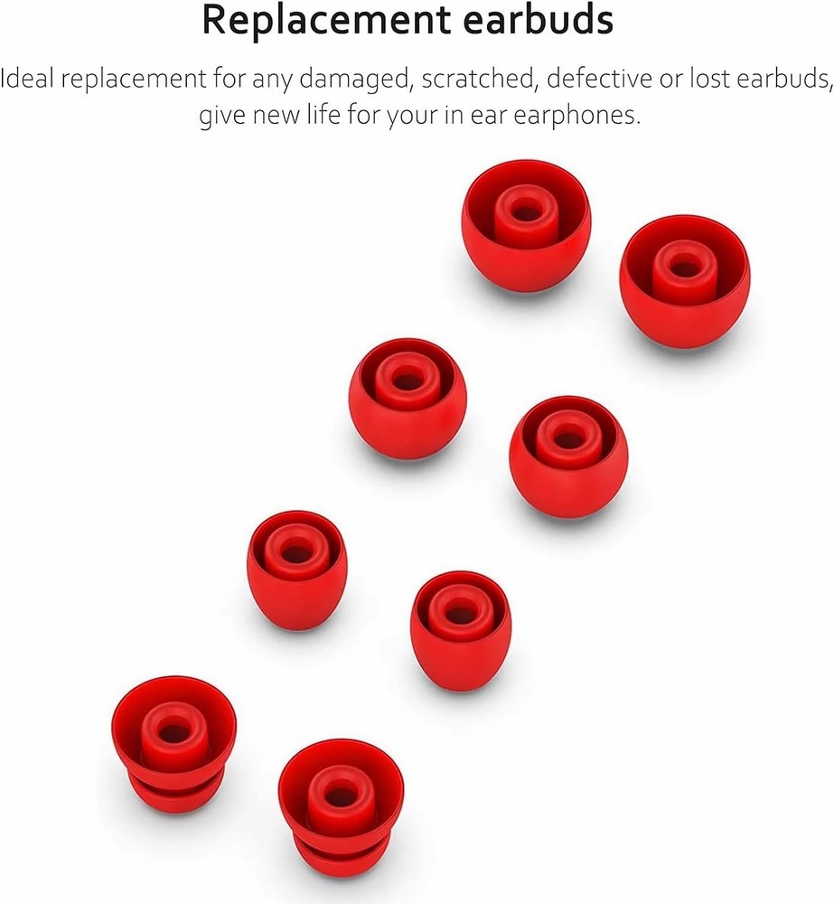Versatile Silicone Ear Tips for Beats Powerbeats Pro & Flex - 4 Sizes Included