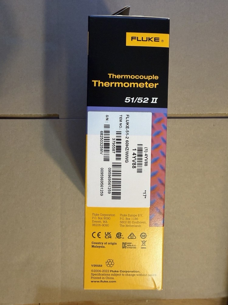 Fluke 51-2 60HZ - Handheld Single Input Digital Thermometer