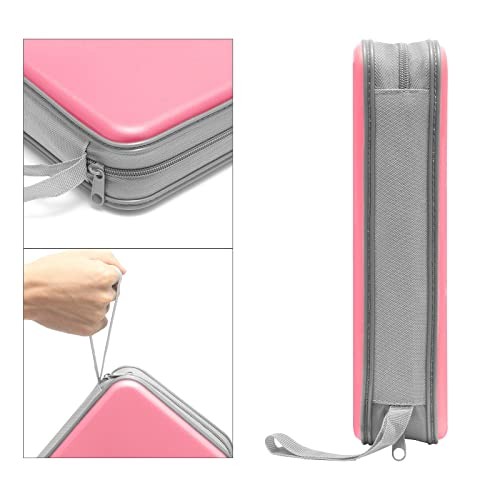 CD Case holder, 80 Capacity CD/DVD Case Holders Wallet Hard Plastic Light Pink