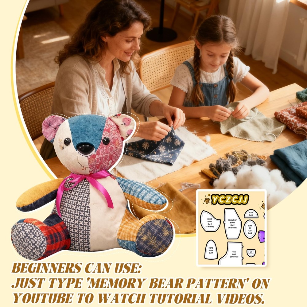 15IN Memory Bear Sewing Patterns Template Ruler Set with 15'' 11 Ste