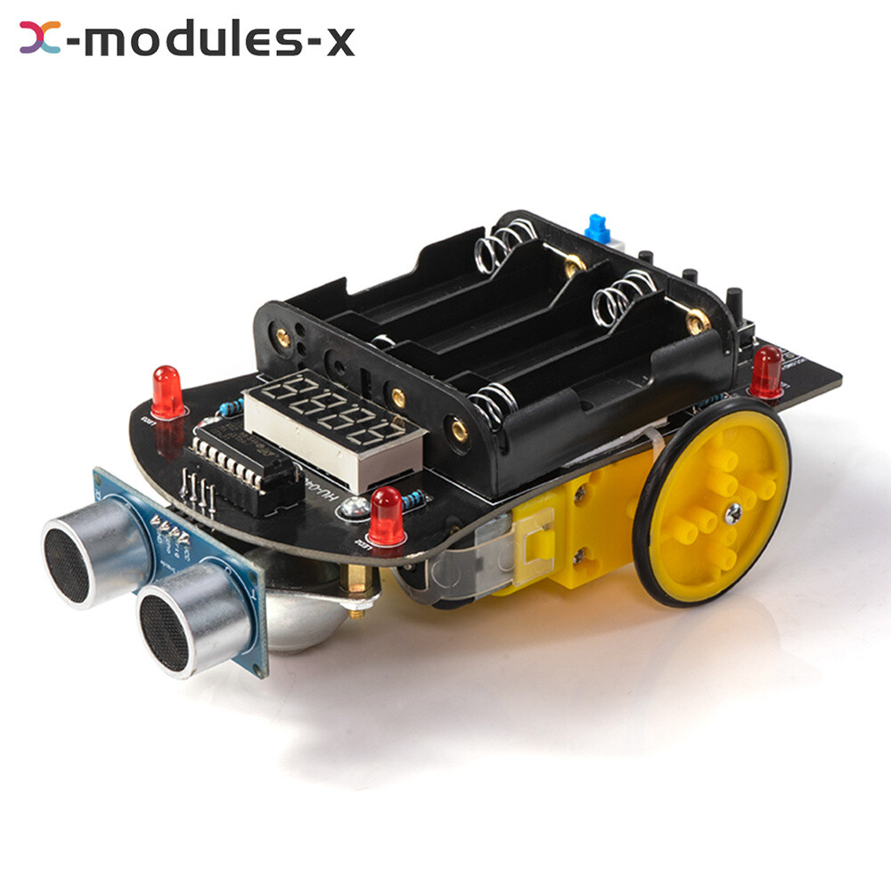 51 Microcontroller Programming DIY Car Kit Ultrasonic Obstacle Avoidance 5V