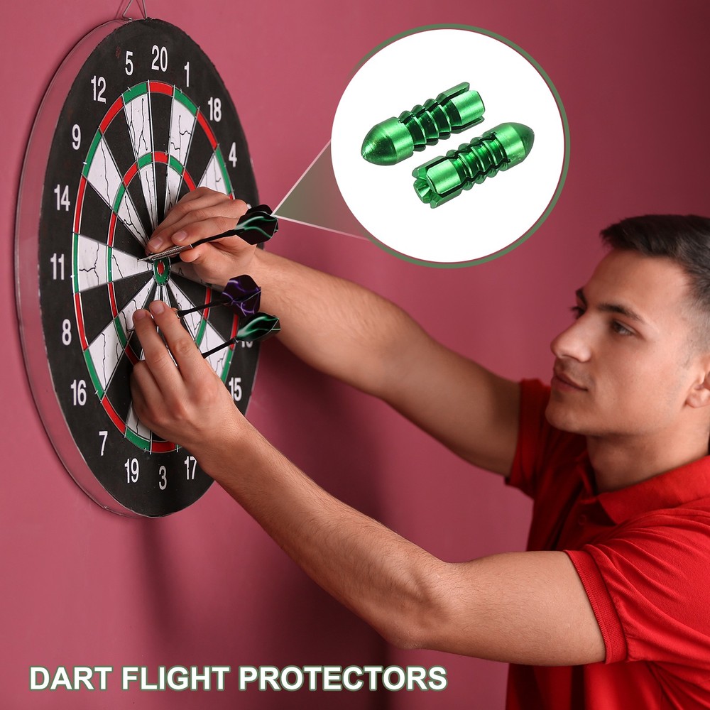 9 Pcs Dart Flight Protectors Fixed 90 Degrees Wing Savers Protects, Green
