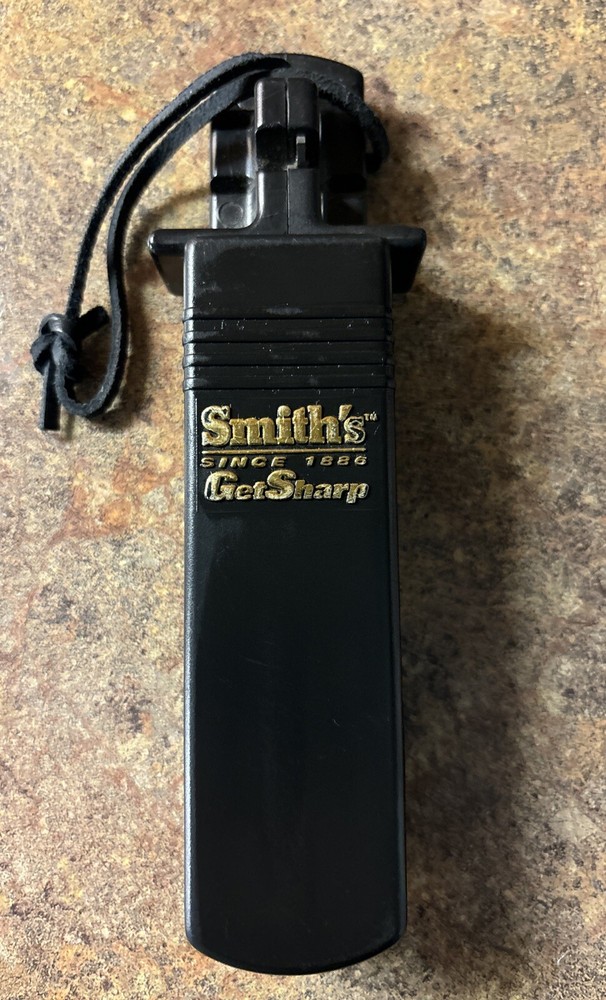 Smith's - 4” Whetstone with Keeper - Get Sharp Stone Knife Sharpener Portable