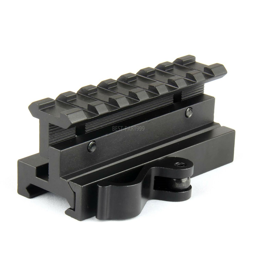 Quick Release Adjustable Height Picatinny Riser Mount - 7 Slot