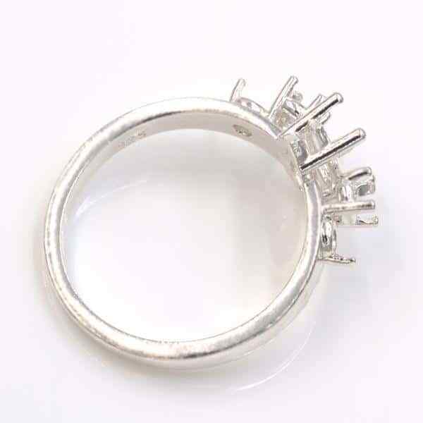 Marquise Double Accented Pre-notched Ring Mounting