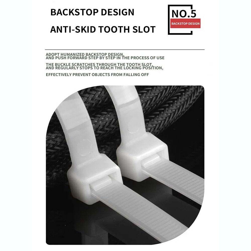 Cable Ties White & Black Natural Nylon Plastic Zip Tie Wraps VARIOUS SIZES