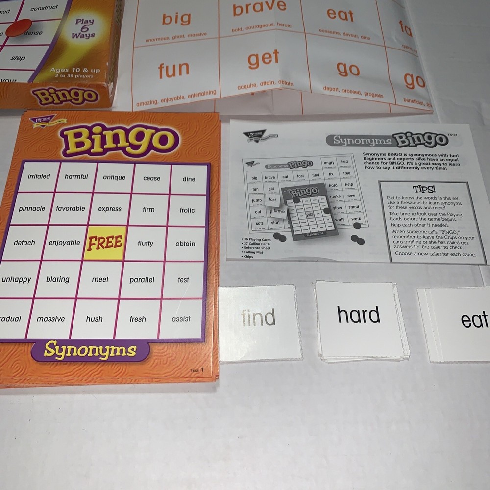 Trend Enterprises Synonyms Bingo Game Learning Fun For Everyone