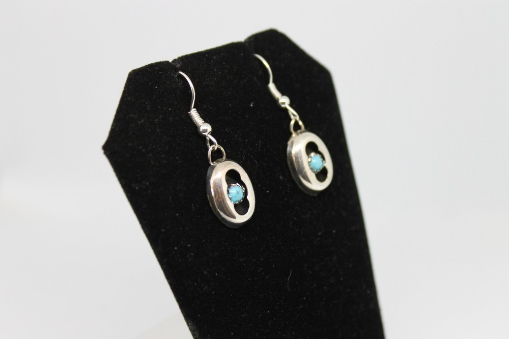 Turquoise and Sterling Silver Drop Earrings