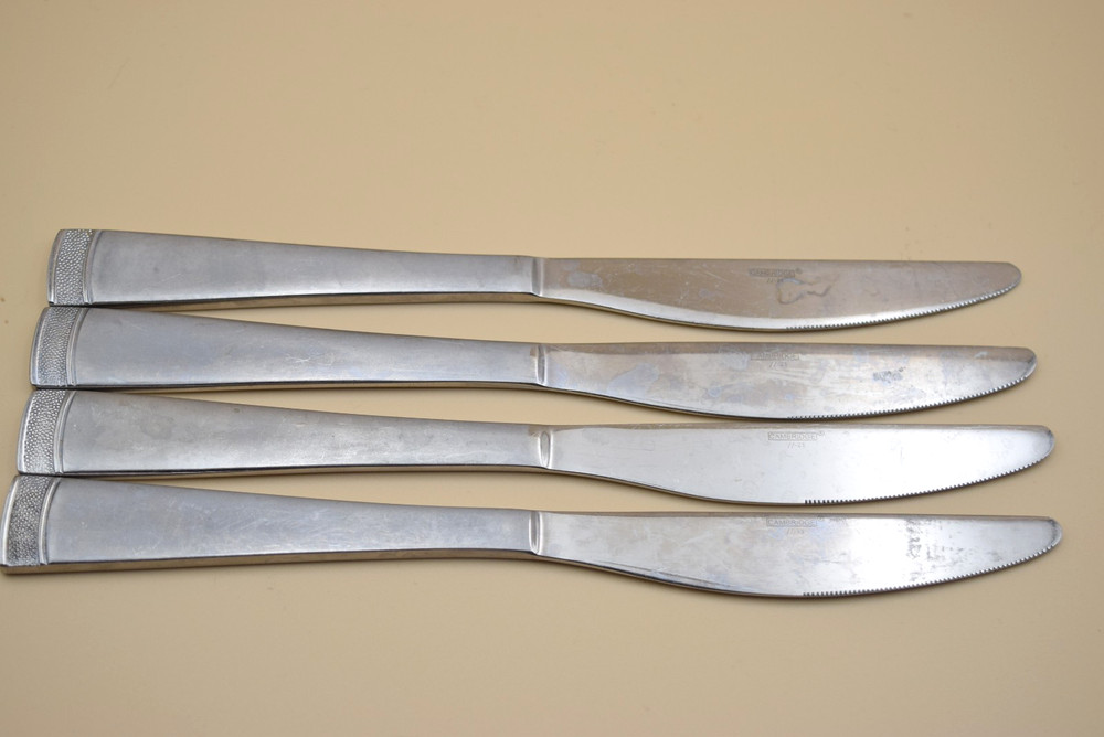 16pc Cambridge Solvay Sand Pebble Flatware Knives Serving Spoon Dinner Fork