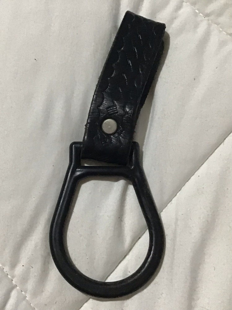 Vintage Leather And Plastic Flashlight/baton Belt Hanger