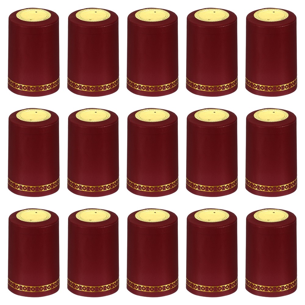 PVC Heat Shrink Cap for Wine Bottle, 50 Pcs Wine Shrink Wrap Seals Caps, Red