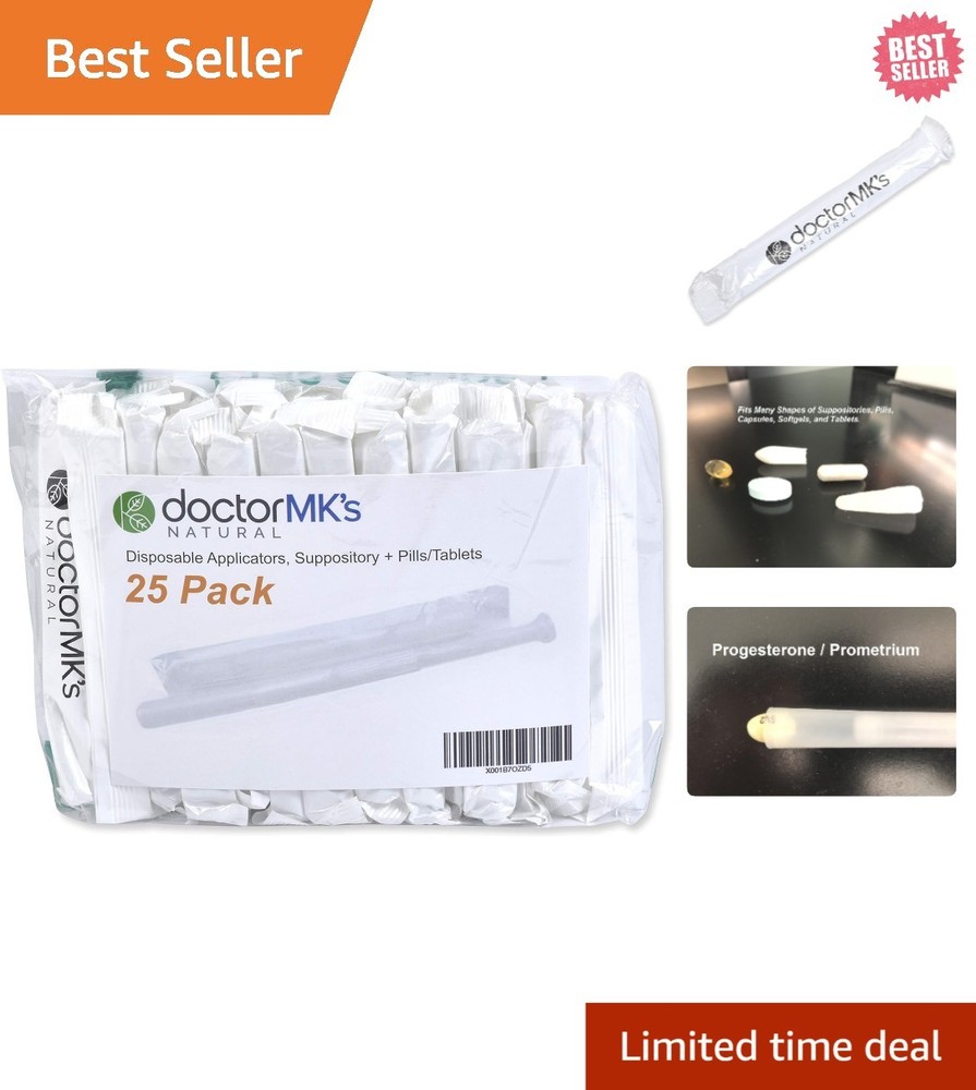 Doctor MK's 25-Pack Suppository Applicators - Individually Wrapped & Disposable