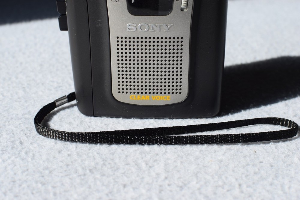 Sony Cassette-Corder TCM-459V Black Silver Tested Working W Strap