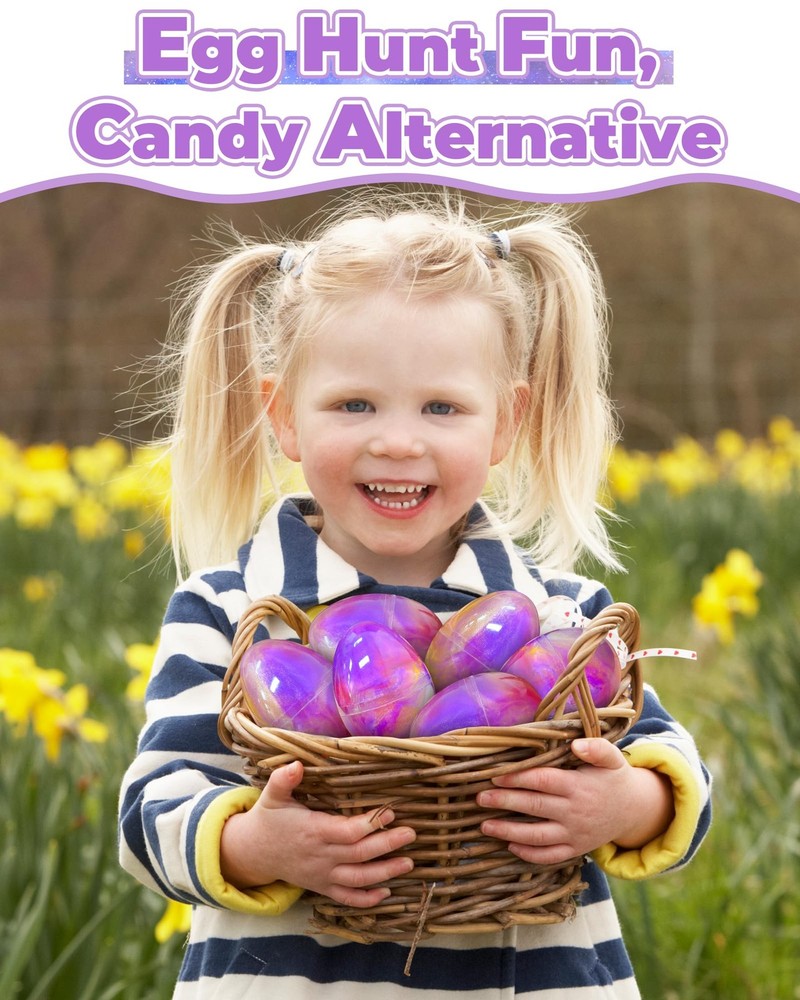 5 Pack Prefilled Easter Eggs Galaxy Slime Toys, Teens Easters Basket Stuffers...