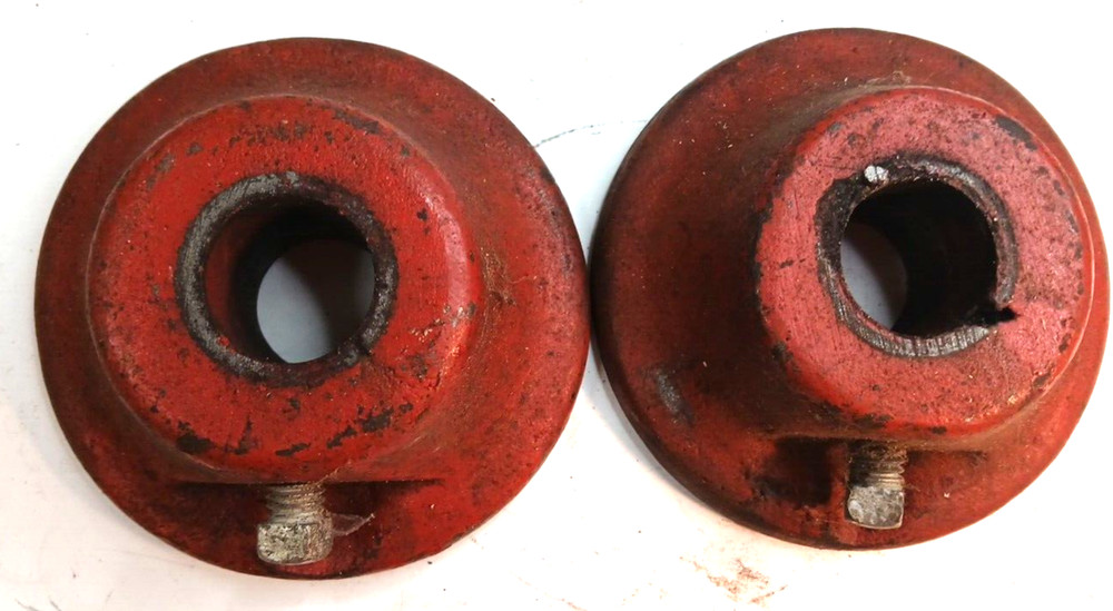 2 Unbranded? Cast Iron Red Barbell Weight Collars