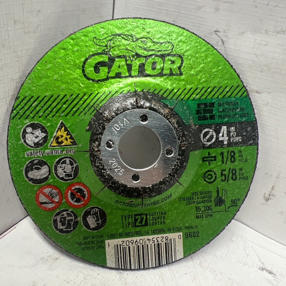 2PC-GATOR BLADE 4" MASONRY CUTTING DISC/BLADE 9602~15280 MAX RPM