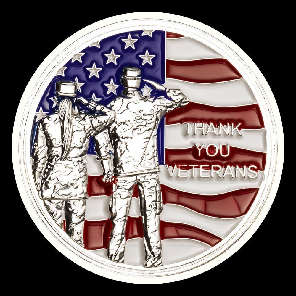 Thank You Veterans Silver Challenge Coin