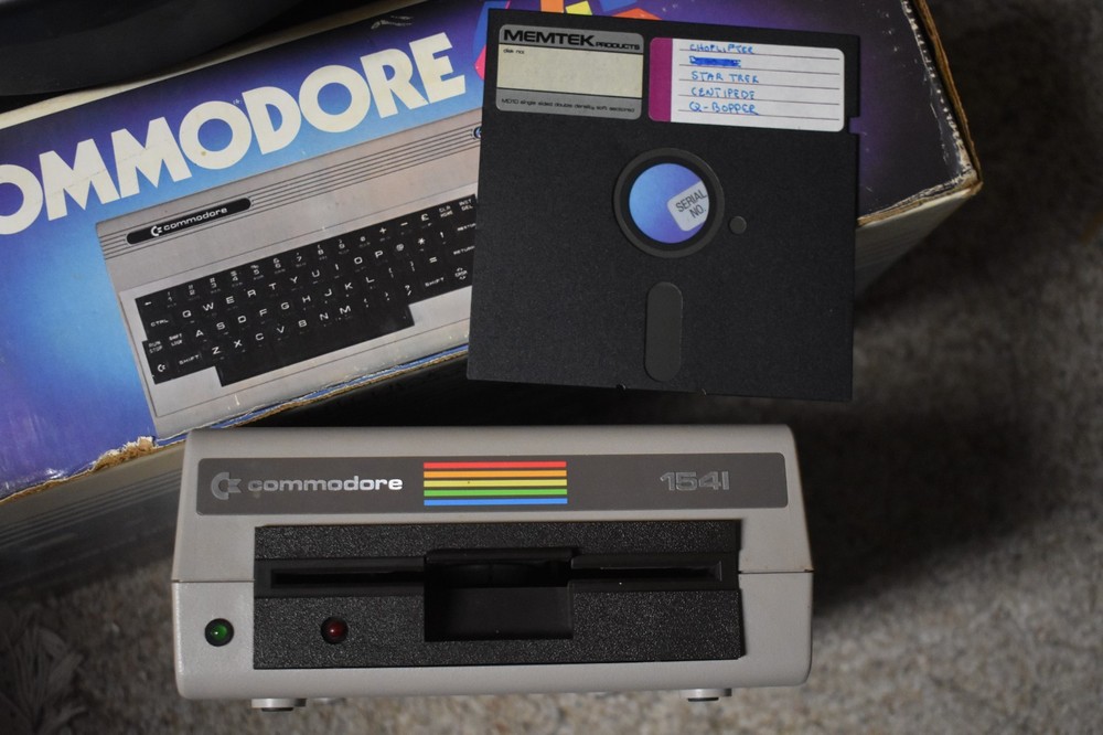 Commodore 64 Computer and Commodore 1541 Single Floppy Disk Set, In Box, As Is