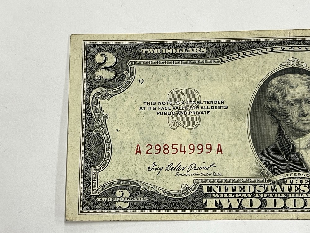 1953 RED Seal $2 United States Note