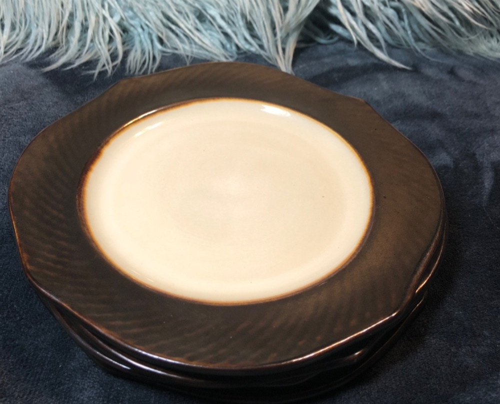 Pier 1 Metallic Bronze Dinnerware Dinner Plate, Salad Plate & Bowl-3 pc. Set