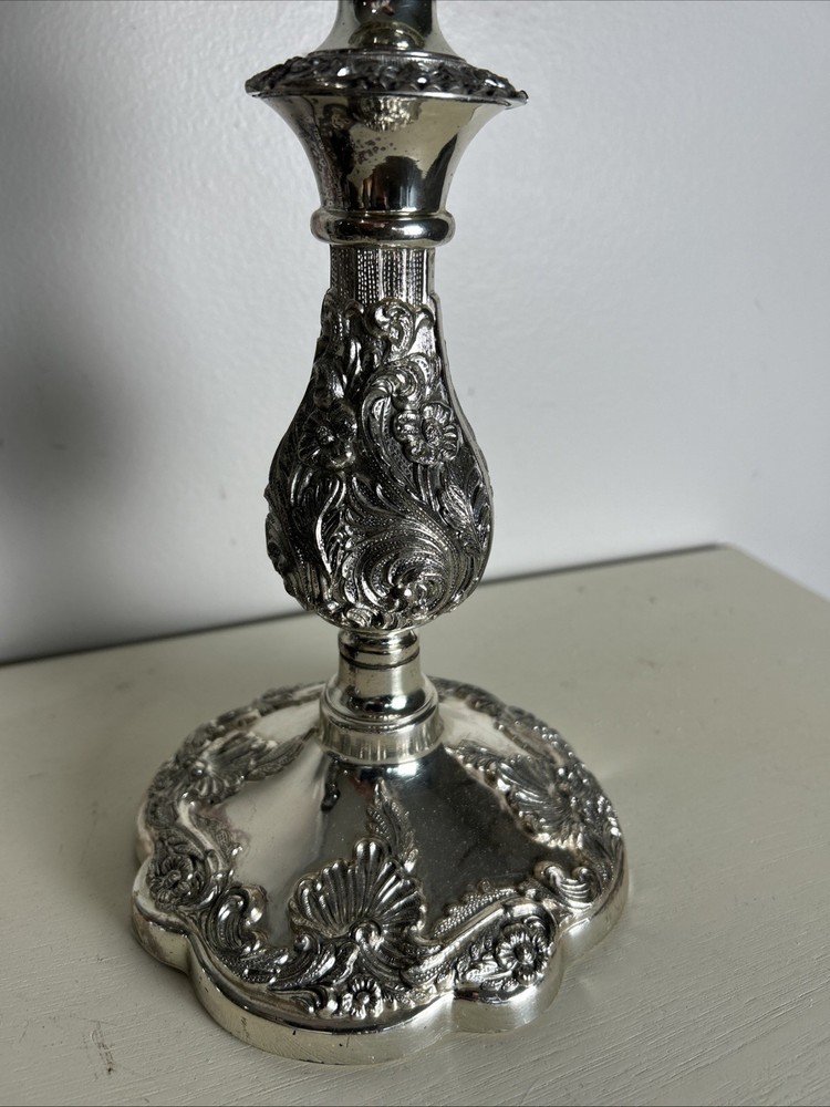 Ornate Silver plated Candlesticks Eales-Circa 1773 Authentic Reproduction