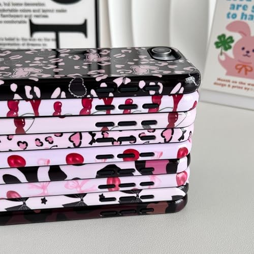 Case for iPhone 17e/iPhone 16e, Cute Pink Bow iPhone 16e/17e Tiny/Glossy