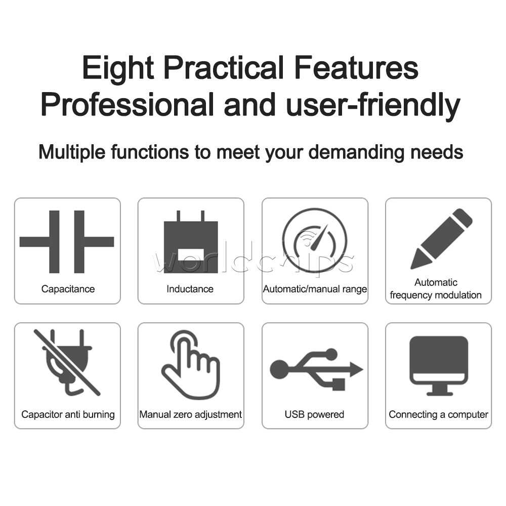 MLC500 High Precision Digital Auto Range Capacitance Inductance Meter Anti-burn
