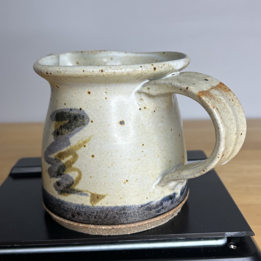 Vintage Earthenware Glazed Studio Pottery Pitcher Creamer Milk Mug Pinched Spout