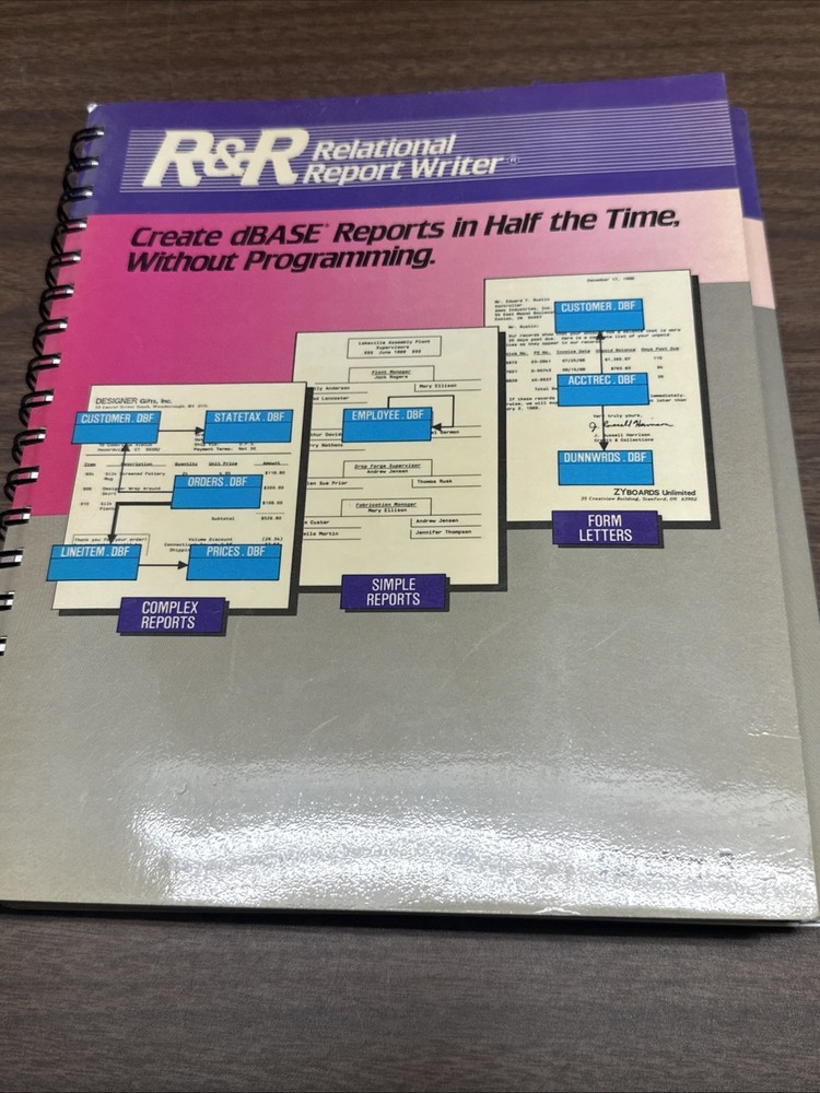 Concentric Data Systems R&R Relational Report Writer dBase Manual 1988 Version 3
