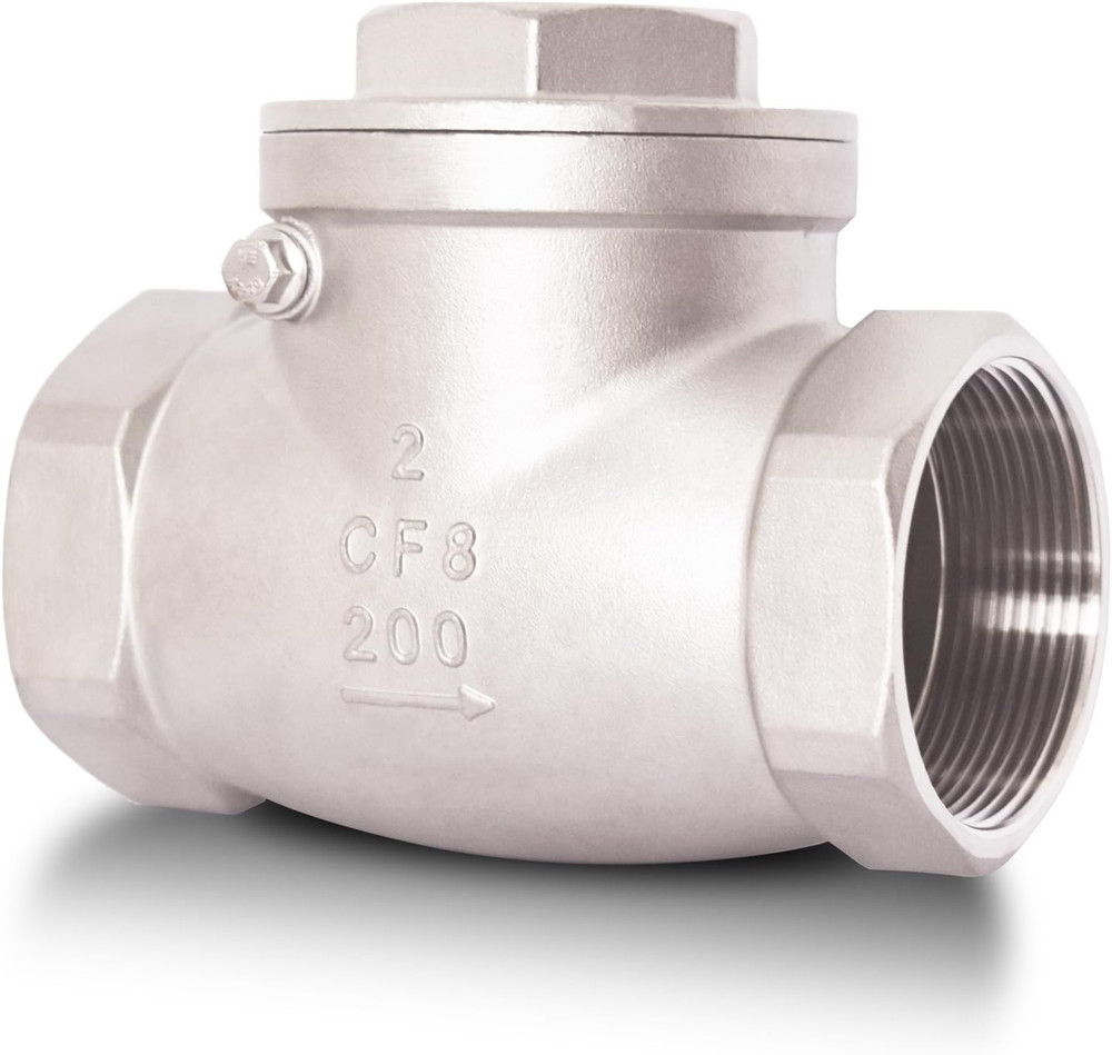 2" NPT Horizontal Check Valve, Stainless Steel Non Return Swing Check Valve, Lev