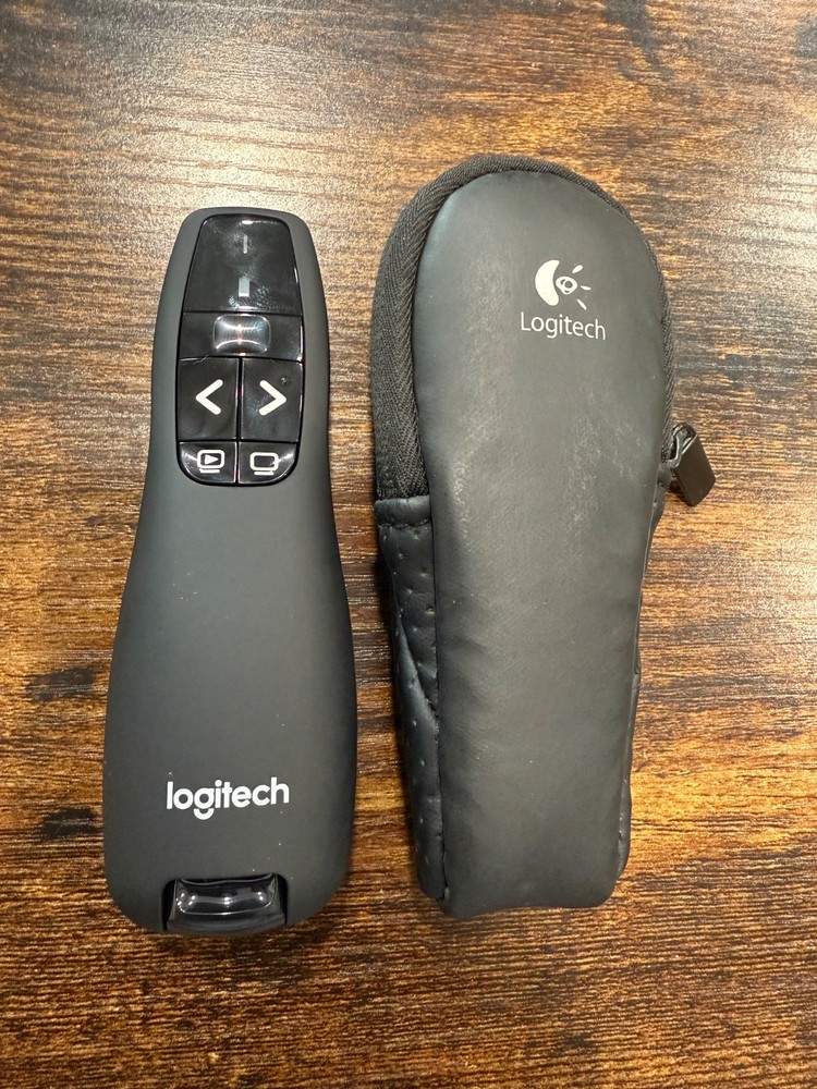 Logitech R400 Wireless Presenter Remote Control With USB Receiver & Case