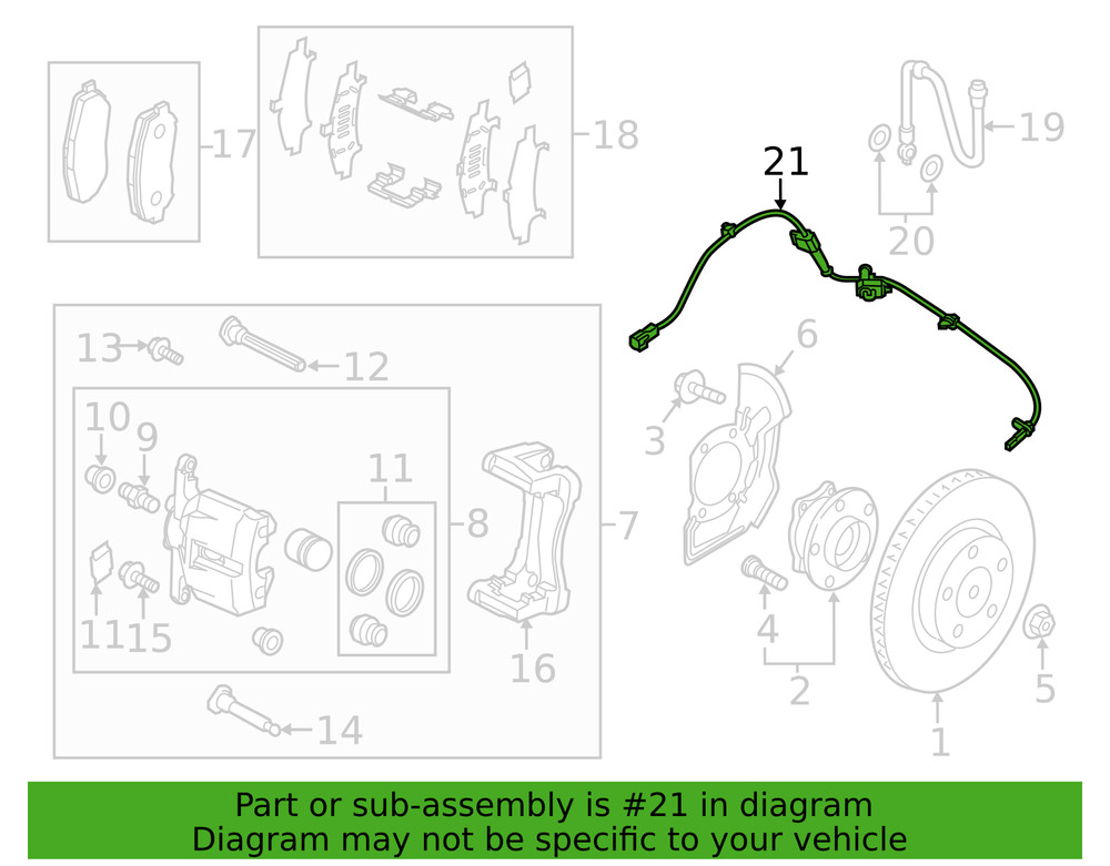 2017-2025 Mazda CX-5 Front Passenger Side Right ABS Sensor Cable