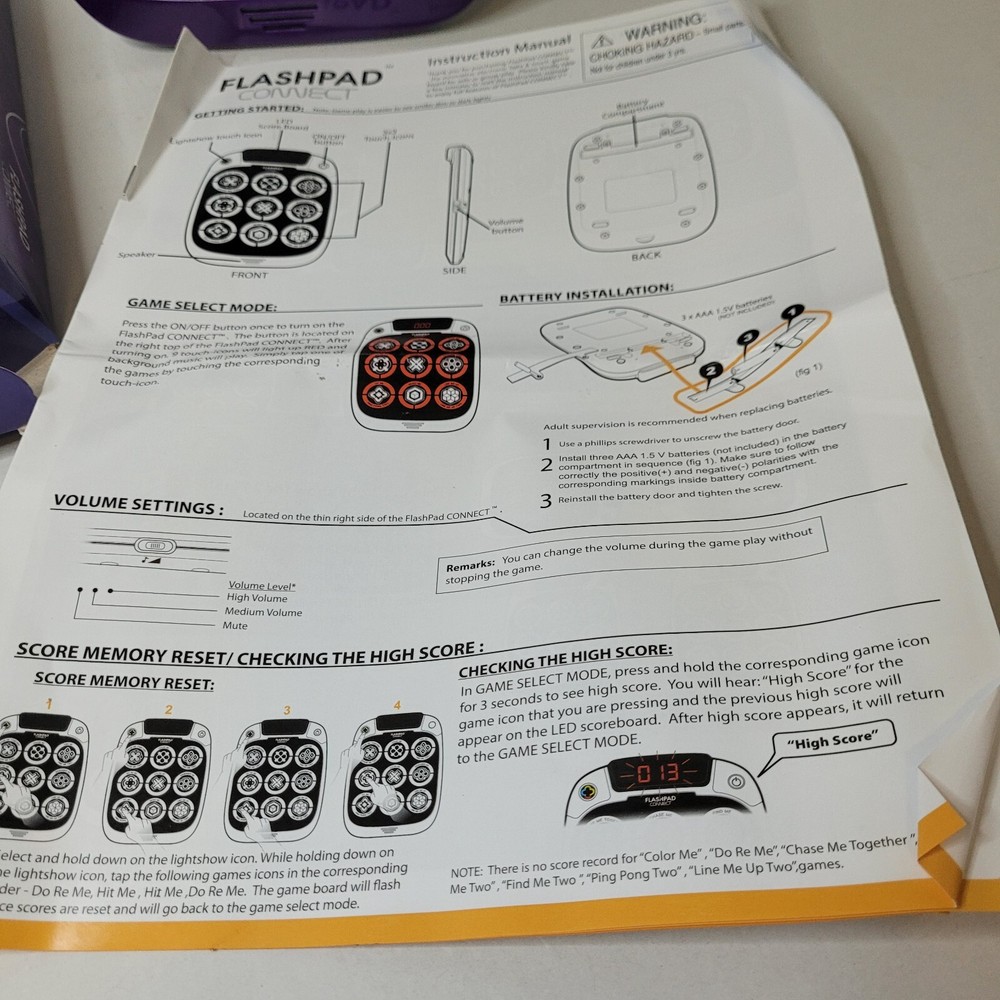 Flashpad Connect Touchscreen Electronic Board Game Memory Game Hand Held