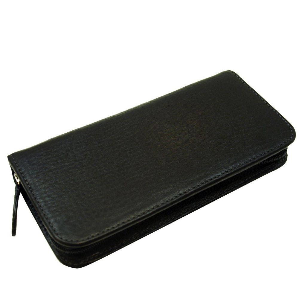 Pilot Round Fastener Pen Case Cowhide Leather Pensemble Black New Gift