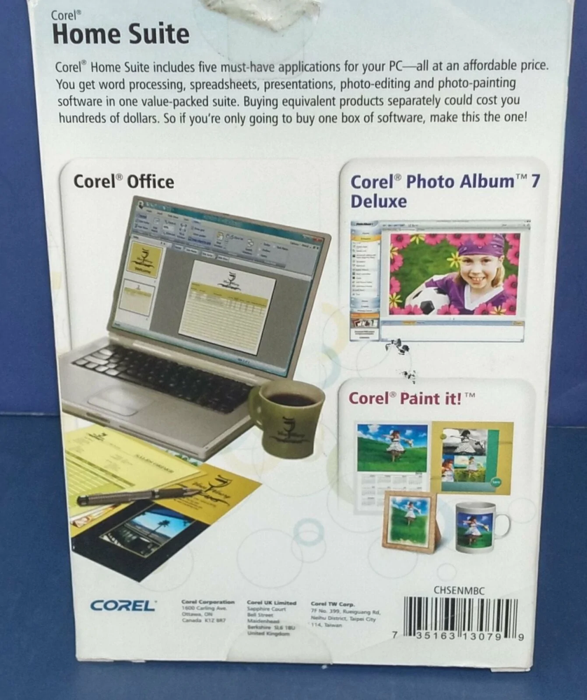 Corel Home Suite Software 2010 Photo Editing, New Sealed