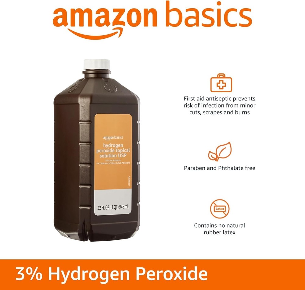 3% Hydrogen Peroxide First Aid Solution, 32 oz - Gentle Infection Prevention