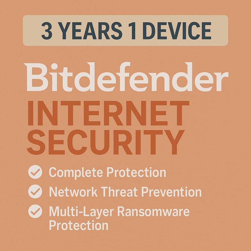 Bitdefender Internet Security 2026 - 3 Years For 1 Windows PC + Daily VPN