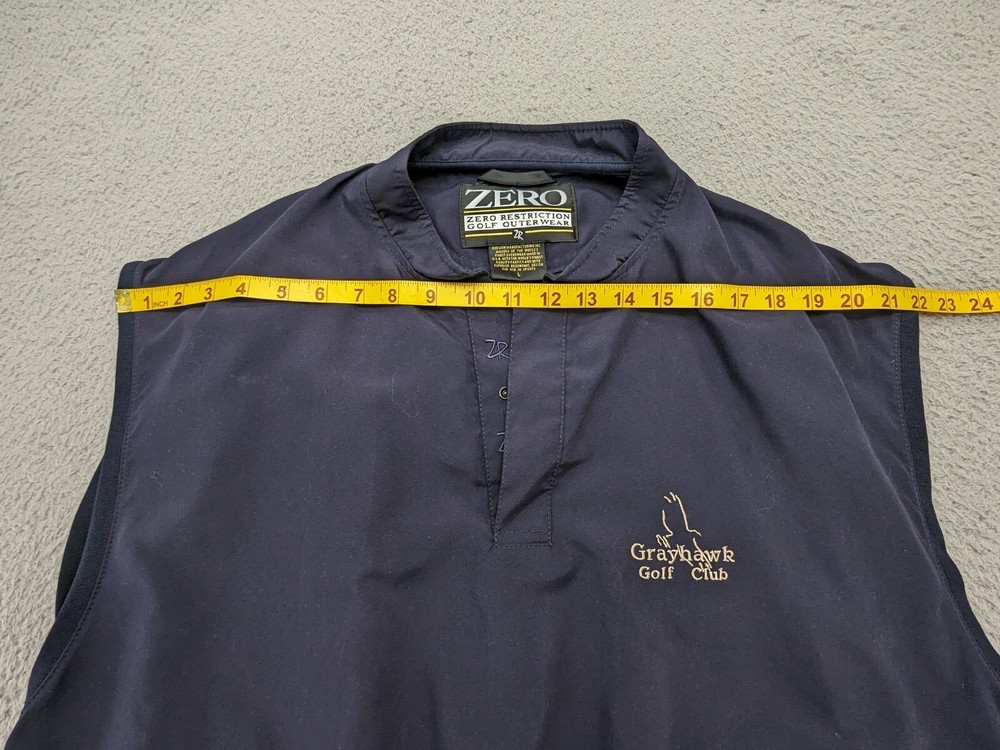 Zero Restriction Vest Mens Large Blue Golf ⛳ Pullover Grayhawk GC Logo $168