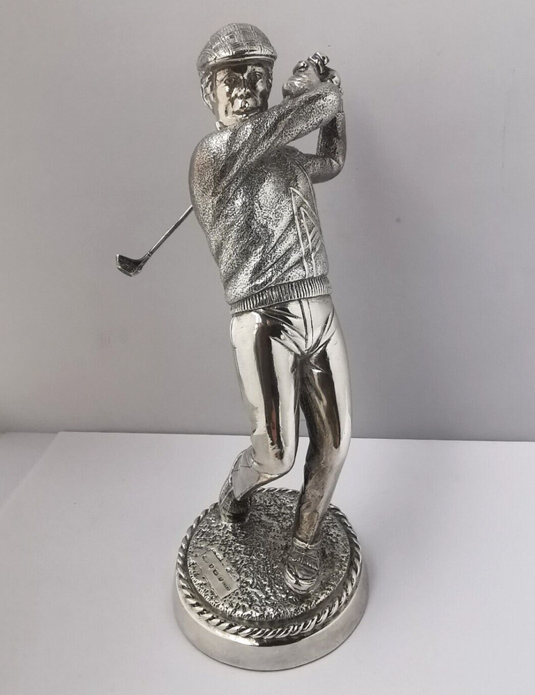 Large 8 Inch Solid Silver Golfer Figurine Or Trophy - Sheffield 1987