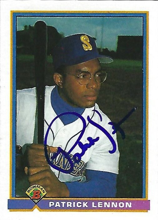 Autographed/Signed 1991 Bowman #250 Patrick Lennon Seattle Mariners