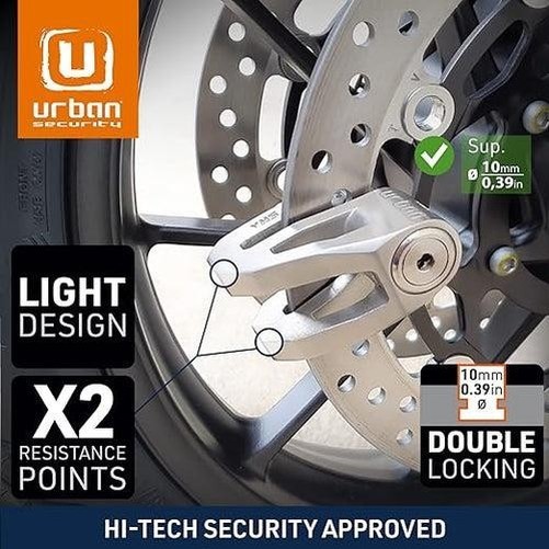 Urban Motorcycle UR210S motorcycle Disc Lock + Reminder Cable Security Level 17