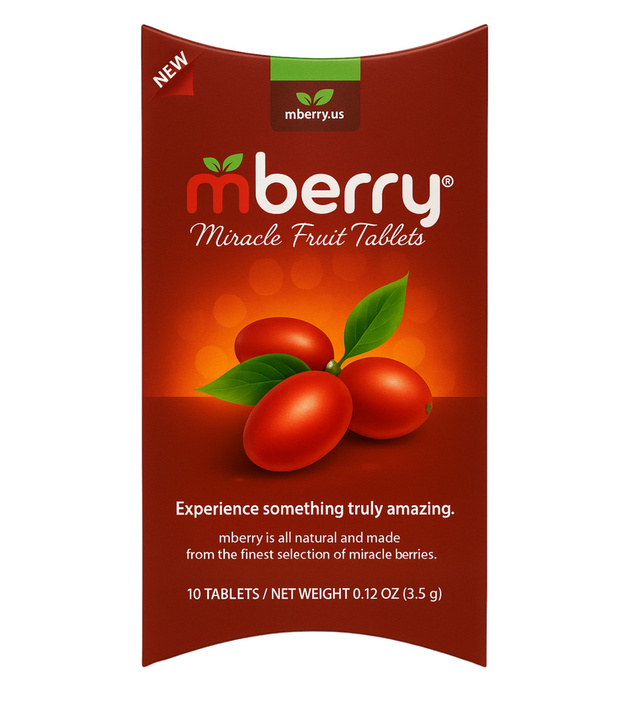 mberry Miracle Fruit Tablets, Single Pack (10 Tablets), Turn Sour into Sweet