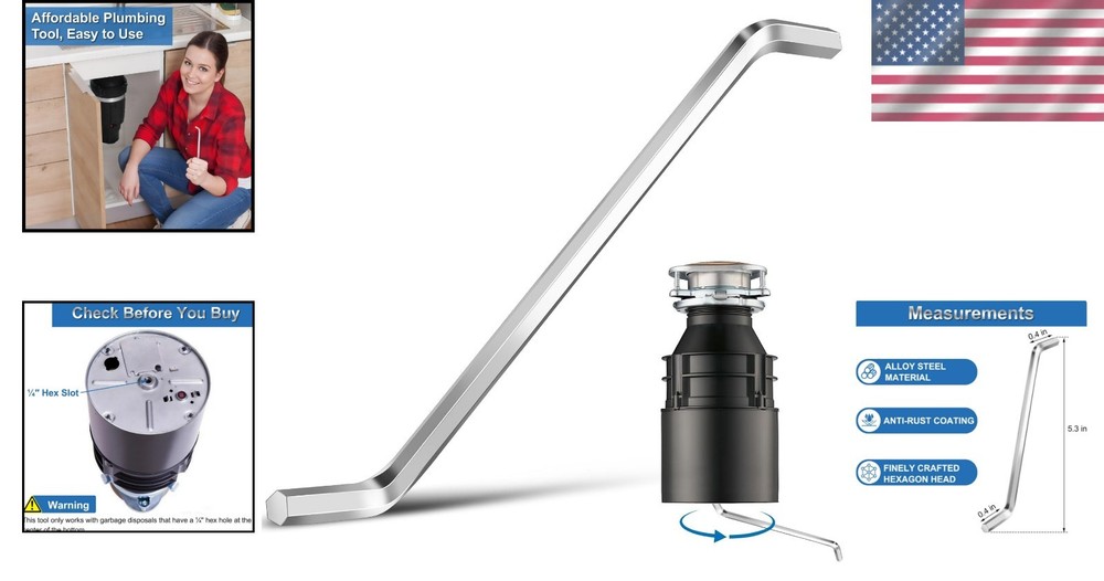 Effortless Garbage Disposal Unjamming Wrench - Compact, Durable & Easy to Use