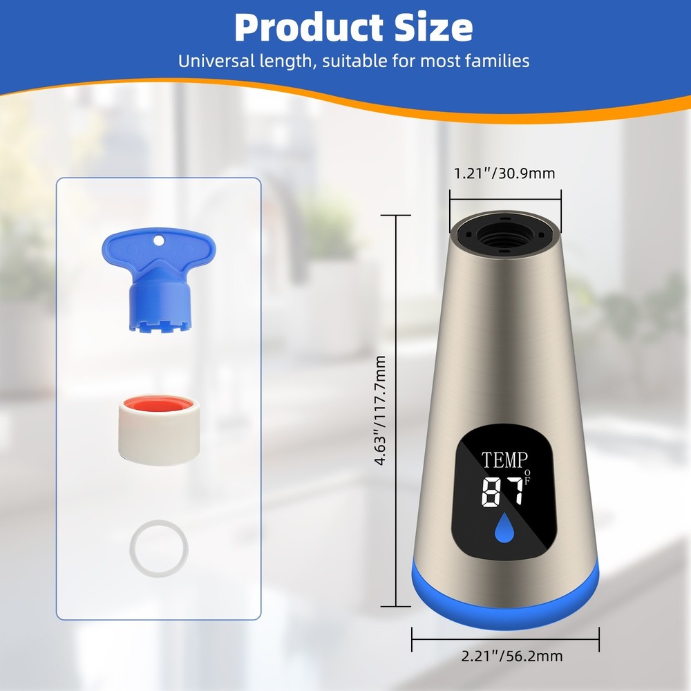 Kitchen Faucet Head Replacement Pull Down Kitchen Spray Head LED Temp Display US