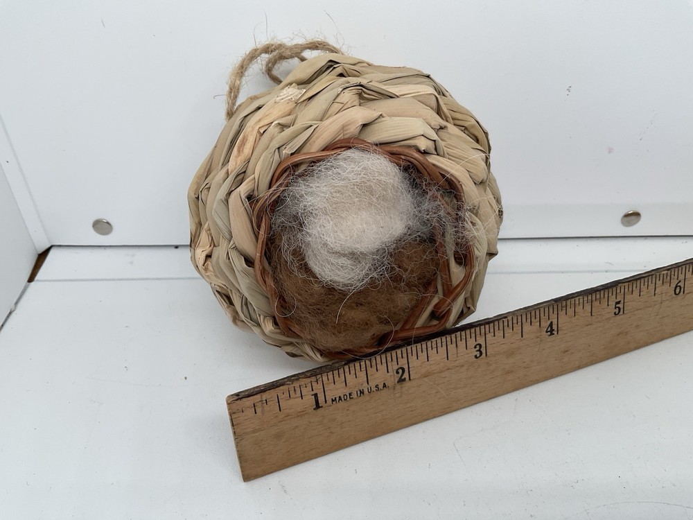 Handwoven Hummingbird Nest With Nesting Material