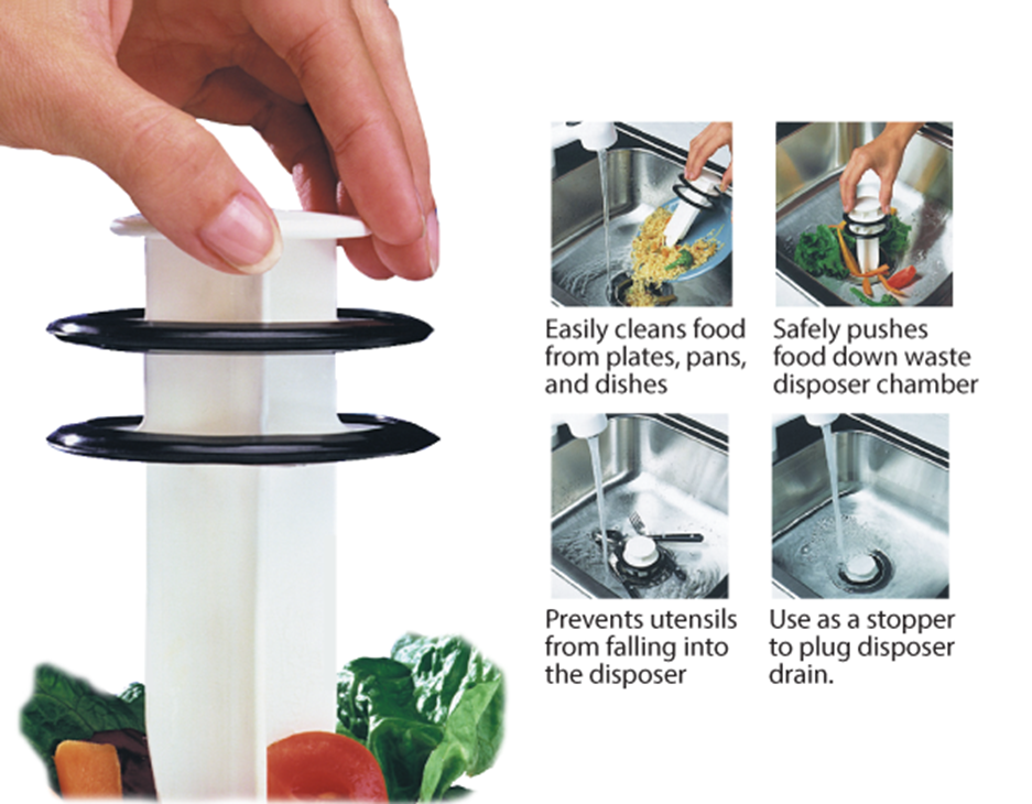 Mr. Scrappy Kitchen Garbage Disposal Multi-Purpose Tool - Stopper, Scraper