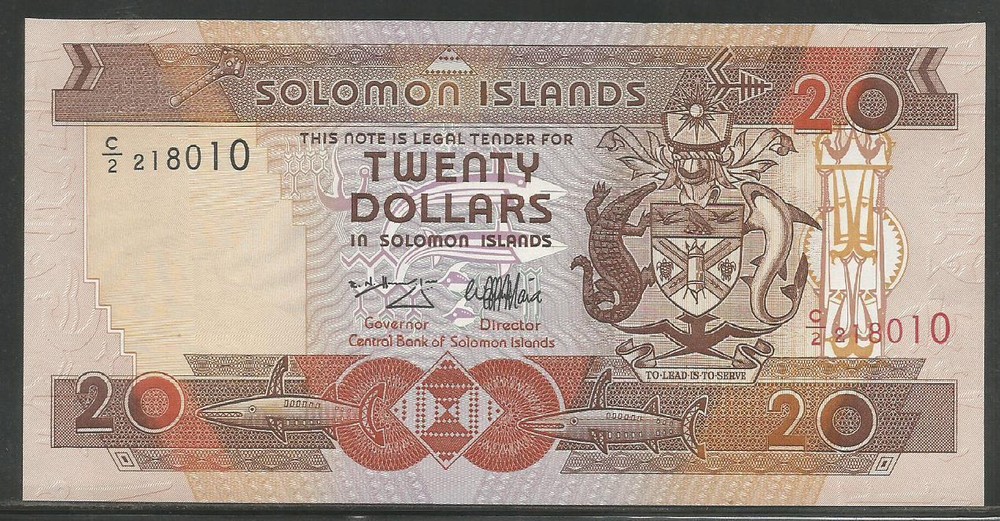Solomon Islands P-21 20 Dollars 1996 Unc